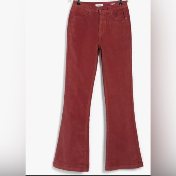 KENSIE Savannah Dusty Rose Corduroy high rise Flare Corduroy pants size 8/29 new - Picture 4 of 5